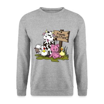 Animal Welfare Gift Vegan Vegetarian Vegetarian Vegan - Unisex Sweatshirt - salt & pepper - Front - Alina (178cm) & Michal (187cm)