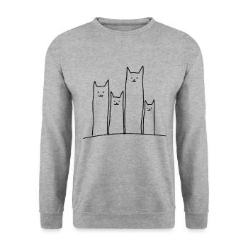 Drôle de chat Maine Coon Perse cadeau de la maison - Sweat-shirt Unisexe - gris chiné - Devant - Alina (178cm) & Michal (187cm)