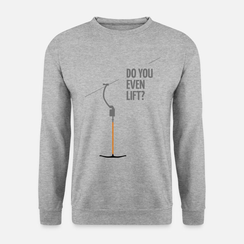 Skilift Ankerlift Schlepplift T-Bar Surface Lift - Unisex Pullover - Weißgrau meliert