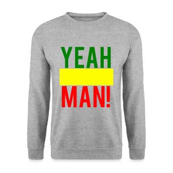 Reggae yeah Man - Unisex Pullover - Weißgrau meliert - Vorne - Alina (178cm) & Michal (187cm)