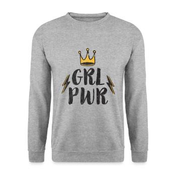 girl power - Unisex Sweatshirt - salt & pepper - Front - Alina (178cm) & Michal (187cm)