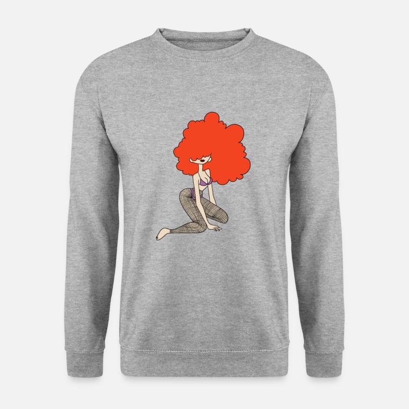 Ginger Mistress rote Haare rothaarig Geschenk - Unisex Pullover - Weißgrau meliert