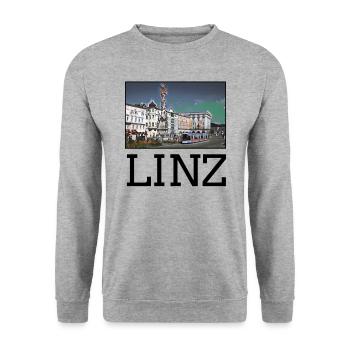 Art autriche, horizon, ville linz - Sweat-shirt Unisexe - gris chiné - Devant - Alina (178cm) & Michal (187cm)