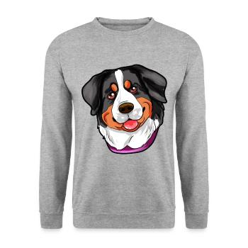 Berner Sennenhund Dürrbächler Bernersennenhund - Unisex Pullover - Weißgrau meliert - Vorne - Alina (178cm) & Michal (187cm)