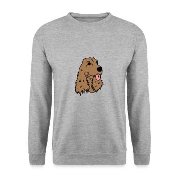 cocker chien cadeau chien chiot - Sweat-shirt Unisexe - gris chiné - Devant - Alina (178cm) & Michal (187cm)