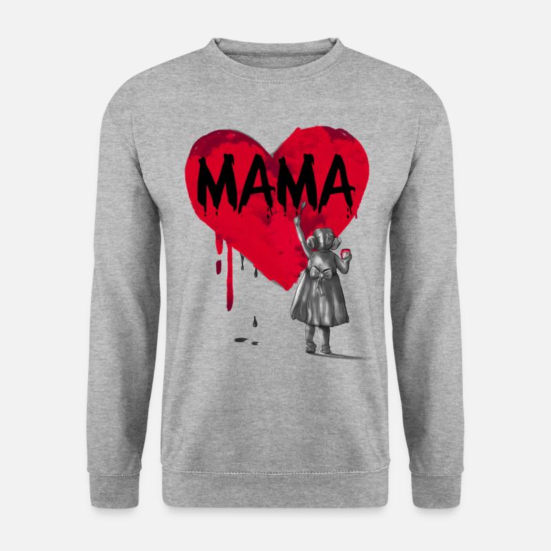 Mama - Tochter - Unisex Pullover - Weißgrau meliert