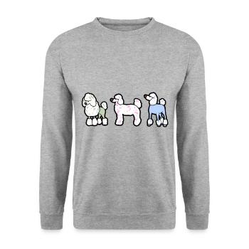 Poodles Caniche chien chien chiot cadeau chiens - Sweat-shirt Unisexe - gris chiné - Devant - Alina (178cm) & Michal (187cm)