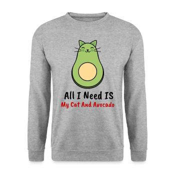 Avocat avocate cadeaux chats - Sweat-shirt Unisexe - gris chiné - Devant - Alina (178cm) & Michal (187cm)