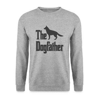 The Dogfather Deutscher Schäferhund Hunde lustig - Unisex Pullover - Weißgrau meliert - Vorne - Alina (178cm) & Michal (187cm)