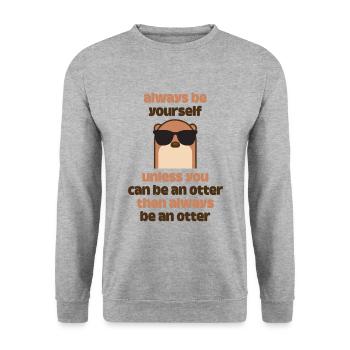 always be an otter - Unisex Pullover - Weißgrau meliert - Vorne - Alina (178cm) & Michal (187cm)