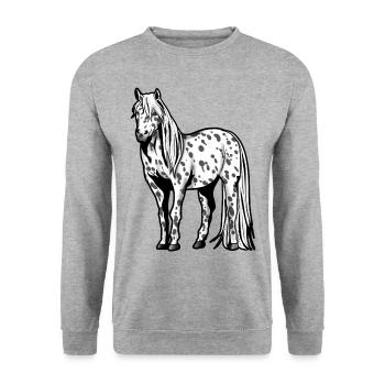 Appaloosa Horse Horse Horses Riding Gift Pony - Unisex Sweatshirt - salt & pepper - Front - Alina (178cm) & Michal (187cm)
