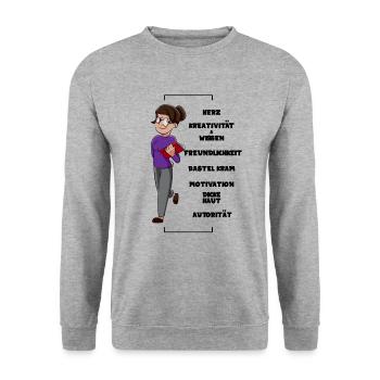 Teacher Teacher Kindergarten teacher Educator - Unisex Sweatshirt - salt & pepper - Front - Alina (178cm) & Michal (187cm)