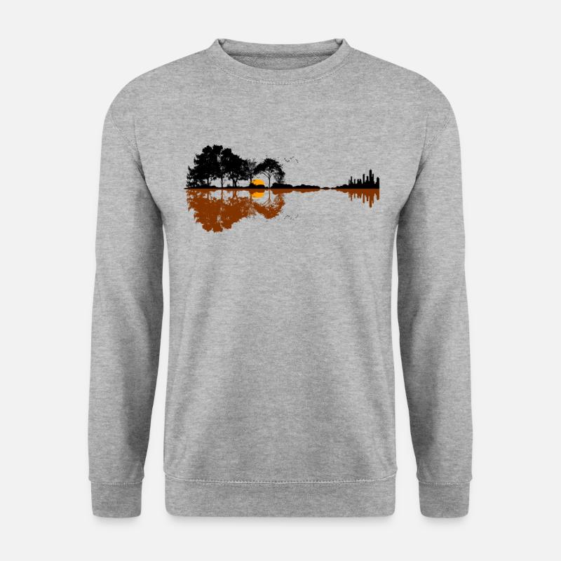Gitarre - Unisex Pullover - Weißgrau meliert