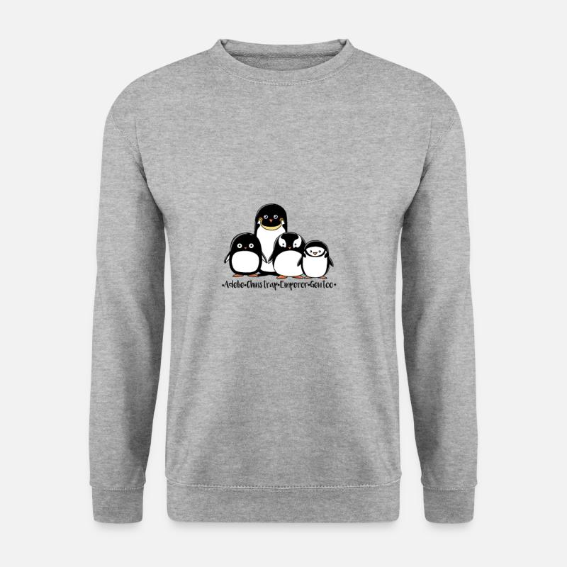 Atypical Pinguin Pinguine Adelie Chinstrap Gentoo - Unisex Pullover - Weißgrau meliert