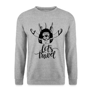 Parachutist dog - Unisex Sweatshirt - salt & pepper - Front - Alina (178cm) & Michal (187cm)