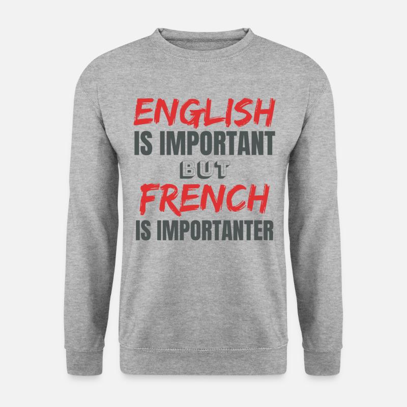 Französischlehrer Franzose Frankreich Geschenkidee - Unisex Pullover - Weißgrau meliert