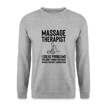 Cadeau de chemise de massage complet spa bien-être - Sweat-shirt Unisexe - gris chiné - Devant - Alina (178cm) & Michal (187cm)