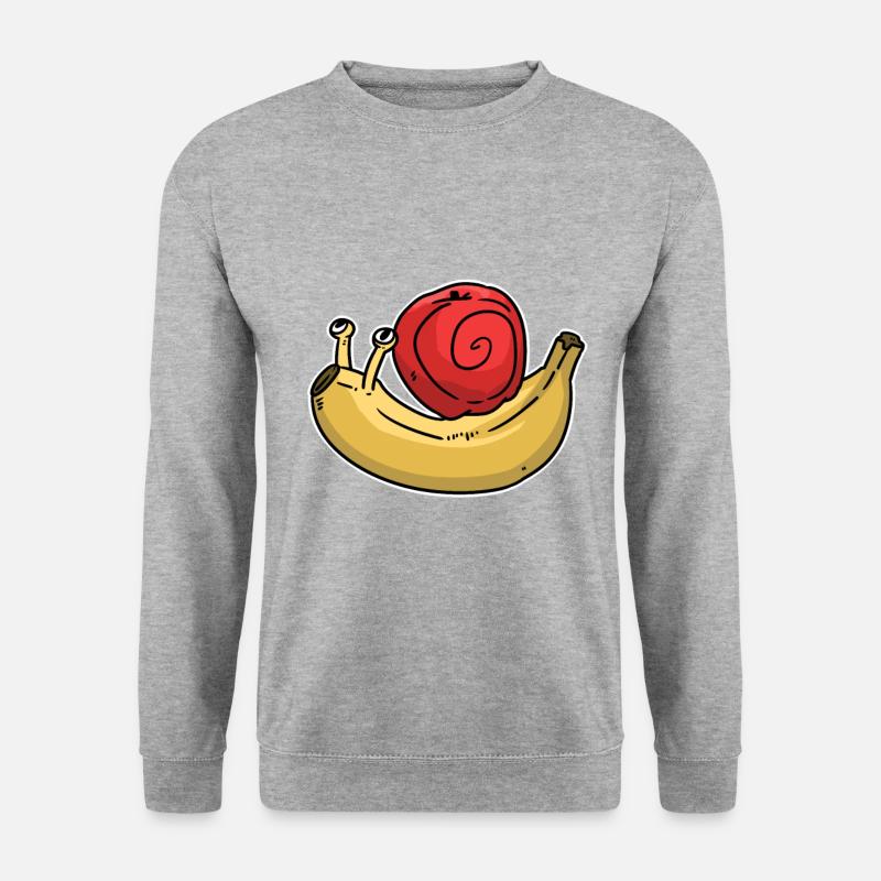 Fruit Escargot Pomme Banane - Sweat-shirt Unisexe - gris chiné