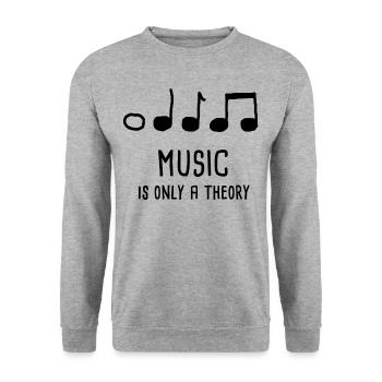Musik Spruch Geschenk - Unisex Pullover - Weißgrau meliert - Vorne - Alina (178cm) & Michal (187cm)