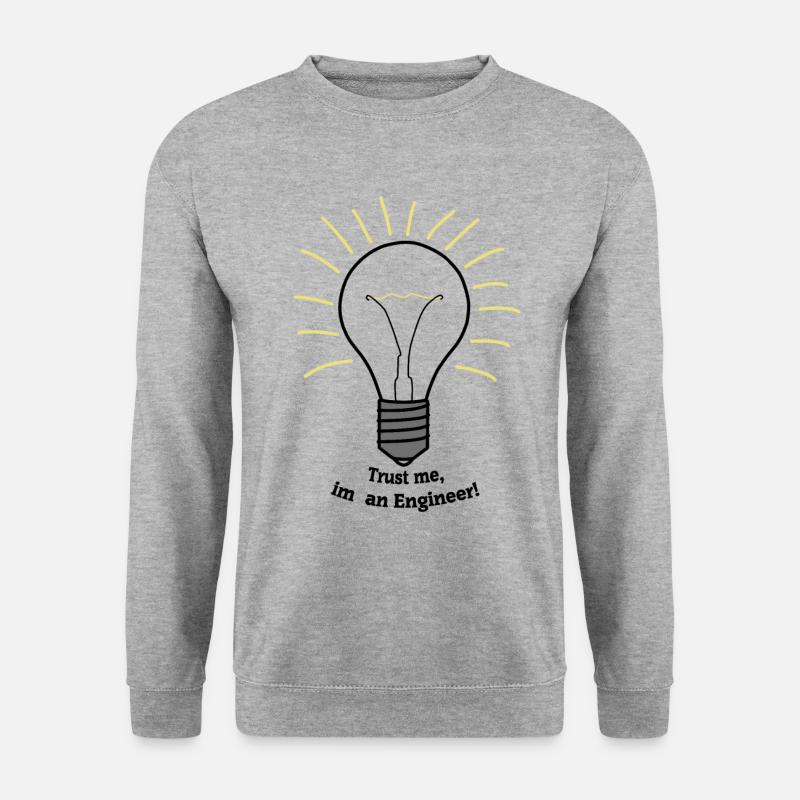 Trust me i'm an Engineer! Glühbirne - Unisex Pullover - Weißgrau meliert