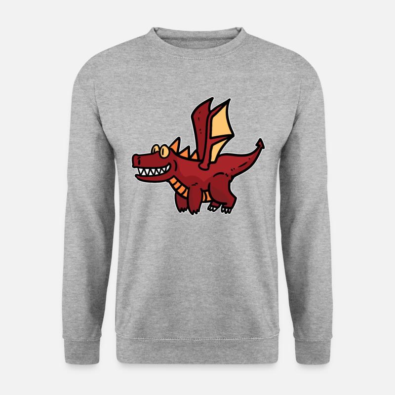 Fliegender Drache - Unisex Pullover - Weißgrau meliert