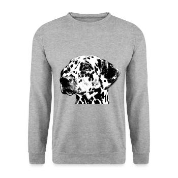 Chien dalmatien - Sweat-shirt Unisexe - gris chiné - Devant - Alina (178cm) & Michal (187cm)