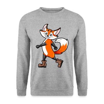 Randonneurs marches marches promenades de renard promenade cadeau - Sweat-shirt Unisexe - gris chiné - Devant - Alina (178cm) & Michal (187cm)