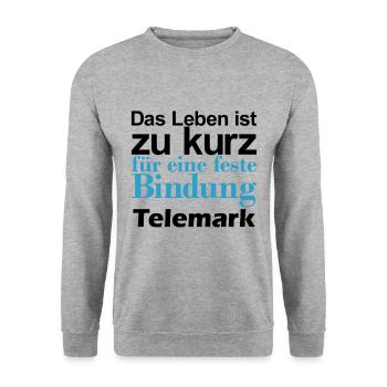 Telemark Ski Life Firm Bond - Free your heel - Unisex Sweatshirt - salt & pepper - Front - Alina (178cm) & Michal (187cm)