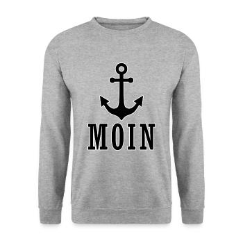 Anker Moin | Yolo-Artwork - Unisex Pullover - Weißgrau meliert - Vorne - Alina (178cm) & Michal (187cm)