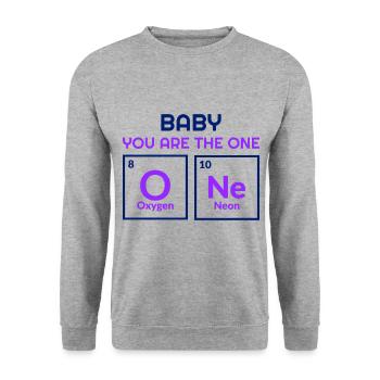 Baby, you are the one! - Unisex Sweatshirt - salt & pepper - Front - Alina (178cm) & Michal (187cm)
