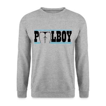Pool Boy, Swimming Pool - lifeguard gift - Unisex Sweatshirt - salt & pepper - Front - Alina (178cm) & Michal (187cm)