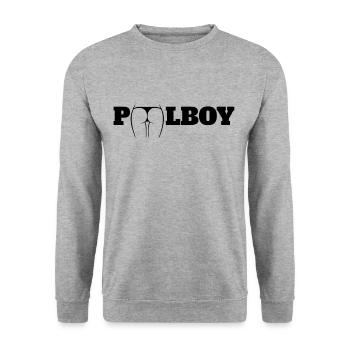 Pool Boy, Swimming Pool - Lifeguard Gift - Unisex Sweatshirt - salt & pepper - Front - Alina (178cm) & Michal (187cm)