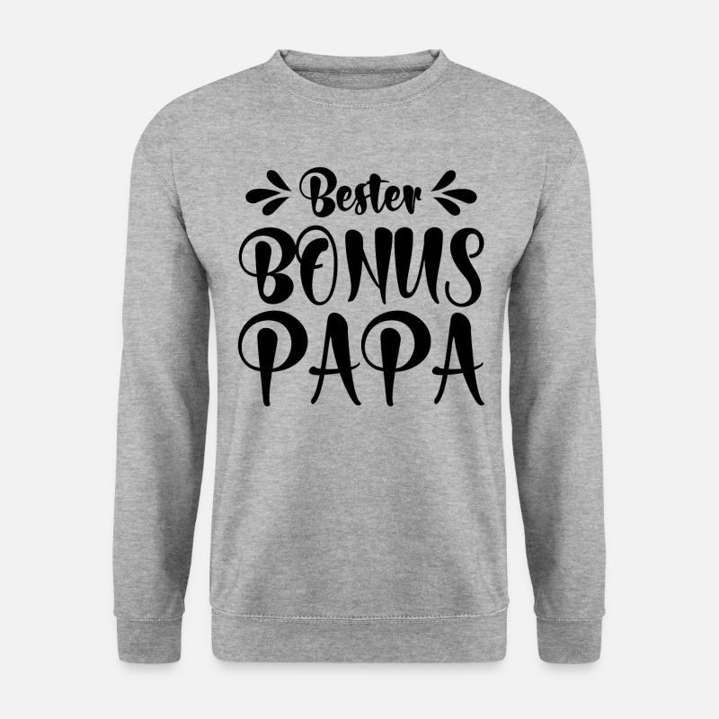 Bester Bonus Papa Vater Vatertag Stiefvater Spruch - Unisex Pullover - Weißgrau meliert