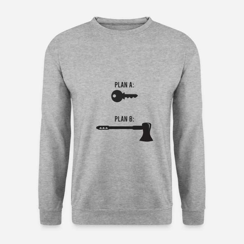 Feuerwehr Hammer Lustiger Spruch Geschenkidee - Unisex Pullover - Weißgrau meliert