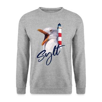 Sylt Westerland North Sea island gift - Unisex Sweatshirt - salt & pepper - Front - Alina (178cm) & Michal (187cm)
