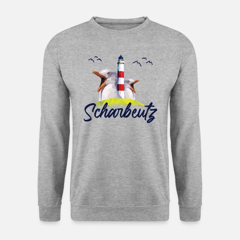 Scharbeutz Strand Ostseeküste Souvenir Geschenk - Unisex Pullover - Weißgrau meliert