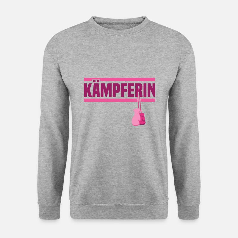 Brustkrebs Bewusstsein Kämpferin Mutter - Unisex Pullover - Weißgrau meliert
