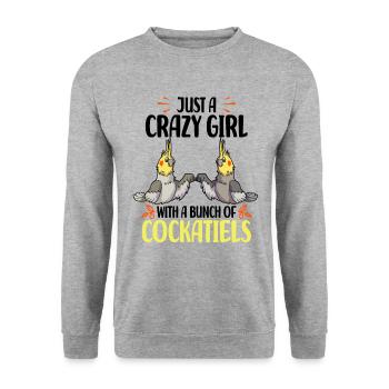 Cockatiel - Unisex Sweatshirt - salt & pepper - Front - Alina (178cm) & Michal (187cm)