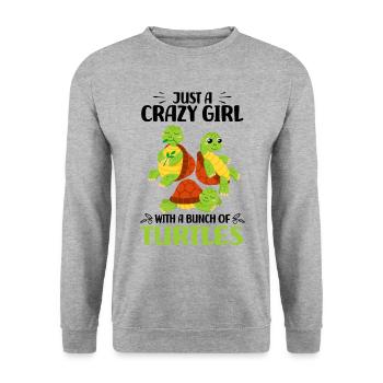 Tortoises - Unisex Sweatshirt - salt & pepper - Front - Alina (178cm) & Michal (187cm)