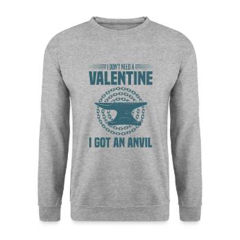 Blacksmith Anvil - Metalsmith Forge Gifts - Unisex Sweatshirt - salt & pepper - Front - Alina (178cm) & Michal (187cm)