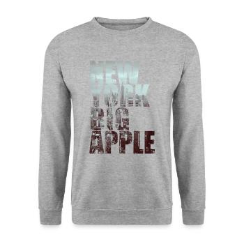 New York Big Apple Skyline USA - Unisex Sweatshirt - salt & pepper - Front - Alina (178cm) & Michal (187cm)