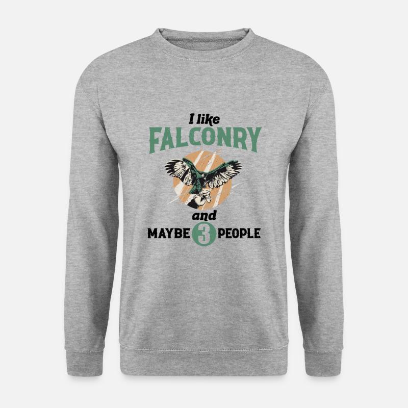 Falknerei - Unisex Pullover - Weißgrau meliert