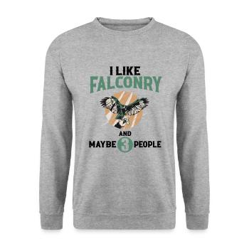 | d’élevage de faucons Falconry Falconry Animals Idée cadeau - Sweat-shirt Unisexe - gris chiné - Devant - Alina (178cm) & Michal (187cm)