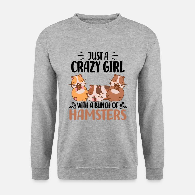 Hamster - Unisex Pullover - Weißgrau meliert