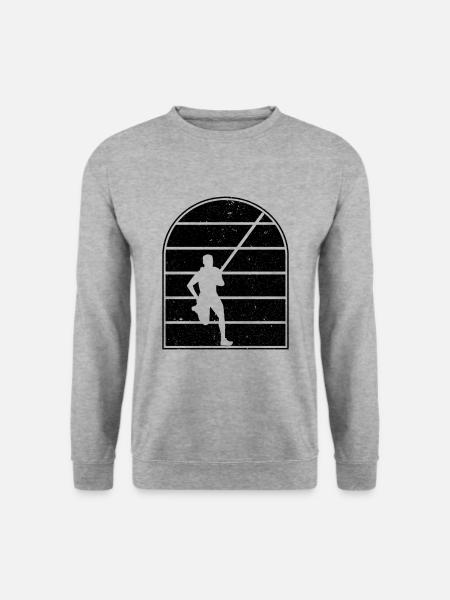 Stabhochspringen - Unisex Pullover - Weißgrau meliert