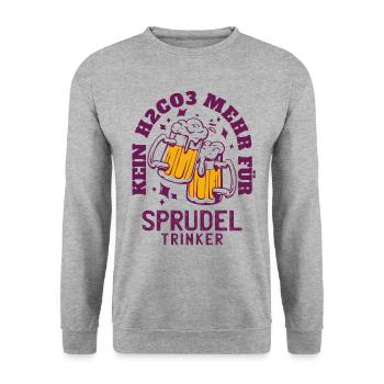 Fini le H2CO3 pour les buveurs de bulles de bière en disant - Sweat-shirt Unisexe - gris chiné - Devant - Alina (178cm) & Michal (187cm)