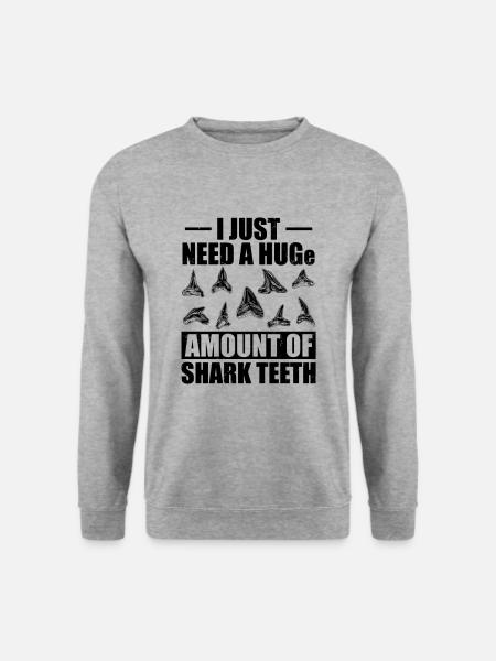 Haifischzähne sammeln - Unisex Pullover - Weißgrau meliert
