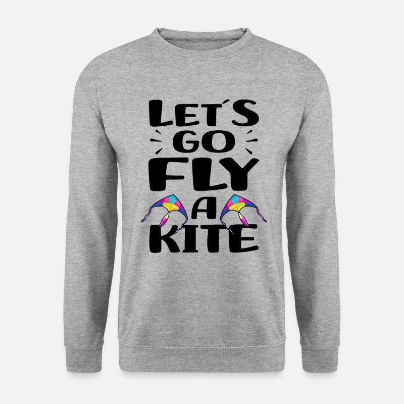 Drachen steigen lassen - Unisex Pullover - Weißgrau meliert