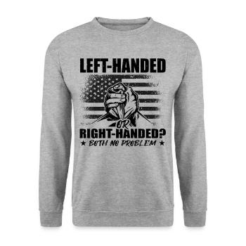 Armwrestler USA-Flaggen-Handdrücken - Unisex Pullover - Weißgrau meliert - Vorne - Alina (178cm) & Michal (187cm)