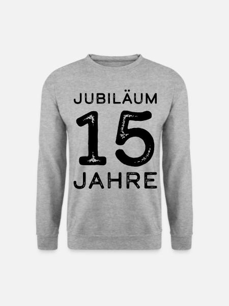 Jubiläum 15 Jahre Firmenjubiläum Geschenk - Unisex Pullover - Weißgrau meliert